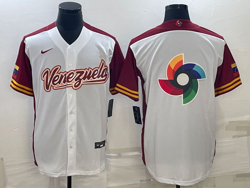 Men 2023 World Cub Venezuela Blank White Nike MLB Jersey->more jerseys->MLB Jersey